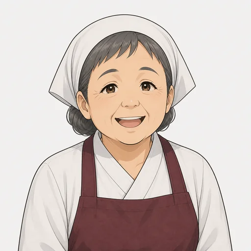 売店のおばちゃんの表情アイコン